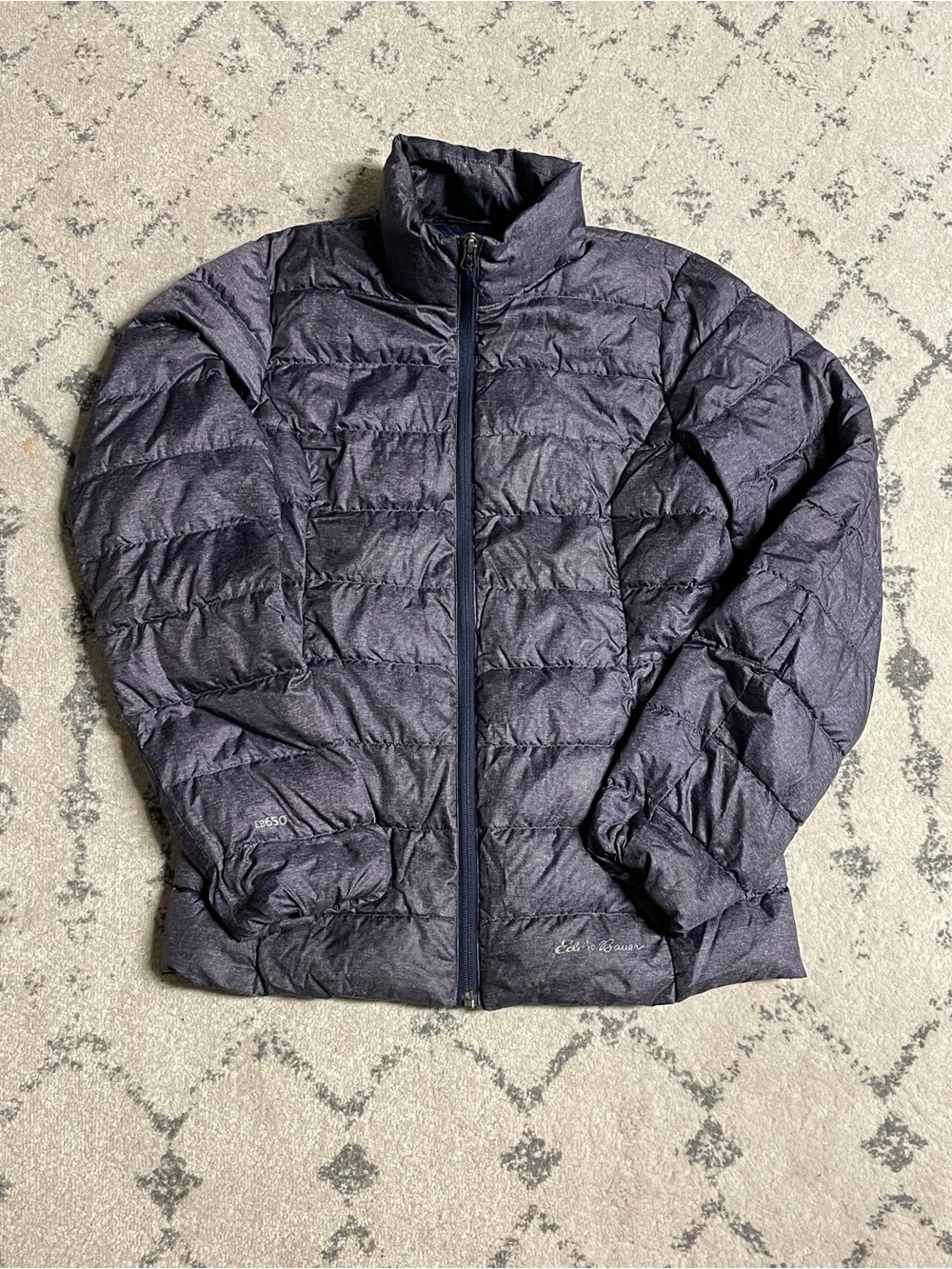 Eddie Bauer Quilted Puffer Jacket — Dark Heather Navy